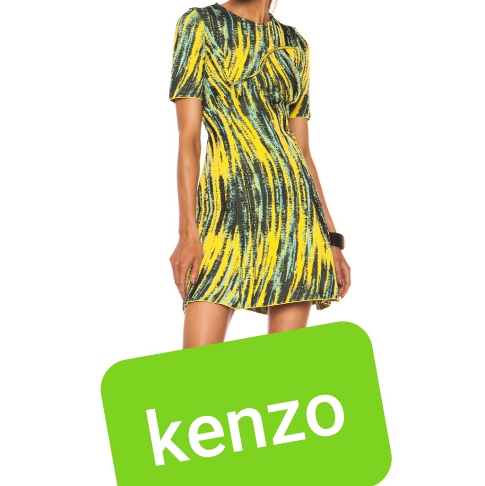 Kenzo Paris High Waves Dress Sz M
